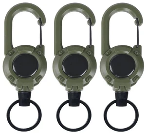 Retractable Keychain 3 Pieces Heavy Duty Carabiner Badge Holder Retractable Badge Reel ID Holder Extendable Key Ring Key Holder for 8 oz ABS Casing with 24 inches Steel Cord -Green Retractable Keychain 3 Pieces Heavy Duty Carabiner Badge Holder Retractable Badge Reel ID Holder Extendable Key Ring Key Holder for 8 oz ABS Casing with 24 inches Steel Cord -Green