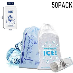 20 LB Disposable Drawstring Ice Bags, 35×66cm Heavy Duty Clear Plastic Ice Storage Bags, 50 Count Leak-Proof Ice Bags for Freezer, Parties & Home Use 20 LB Disposable Drawstring Ice Bags, 35×66cm Heavy Duty Clear Plastic Ice Storage Bags, 50 Count Leak-Proof Ice Bags for Freezer, Parties & Home Use