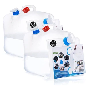 2Pack Food Grade LDPE4 5.3 Gal Water Storage Jugfoldable Collapsible Water Container Camping W/Spigot 2Pack Food Grade LDPE4 5.3 Gal Water Storage Jugfoldable Collapsible Water Container Camping W/Spigot