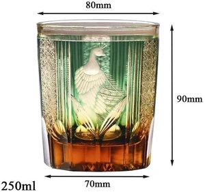 Japan Style Luxury Whiskey Bourbon Glass Crystal Bar Hand Cut Peacock Edo Kiriko Japan Style Luxury Whiskey Bourbon Glass Crystal Bar Hand Cut Peacock Edo Kiriko