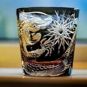 High-end Gifts Crystal Whisky Glass Edo Kiriko Glass Black with Gift Box 320ml High-end Gifts Crystal Whisky Glass Edo Kiriko Glass Black with Gift Box 320ml