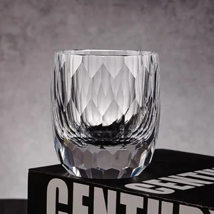Hand Cut Crystal Whiskey Glass Edo Kiriko Style Luxury Clear Diamond Tumbler Cup Hand Cut Crystal Whiskey Glass Edo Kiriko Style Luxury Clear Diamond Tumbler Cup