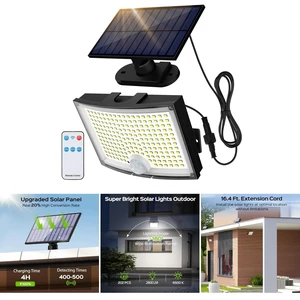 Solar Outdoor Lights 2Pack, 202 LED Flood Lights with 16.4 ft Cable Remote Control Solar Motion Sensor Outdoor Lights, 3 Modes Solar Powered Security Lights for Outside Patio Yard Garage Garden Solar Outdoor Lights 2Pack, 202 LED Flood Lights with 16.4 ft Cable Remote Control Solar Motion Sensor Outdoor Lights, 3 Modes Solar Powered Security Lights for Outside Patio Yard Garage Garden