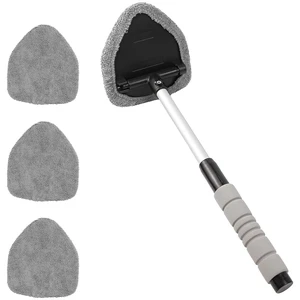 Car Windshield Cleaning Tool, Car Windshield Window Cleaner, Car Window Detailing Cleaning Kit with Extendable Handle and 4 Upgraded Reusable Microfiber Pads, Glass Wiper Brush Kit for Car&Home, Gray Car Windshield Cleaning Tool, Car Windshield Window Cleaner, Car Window Detailing Cleaning Kit with Extendable Handle and 4 Upgraded Reusable Microfiber Pads, Glass Wiper Brush Kit for Car&Home, Gray