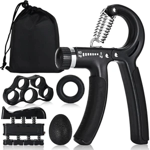 Grip Strength Trainer 5Pack, Hand Grip Exerciser Strengthener with Adjustable Resistance 11-132 Lbs (5-60kg), Forearm Strengthener, Hand Exerciser for Muscle Building and Injury Recover Grip Strength Trainer 5Pack, Hand Grip Exerciser Strengthener with Adjustable Resistance 11-132 Lbs (5-60kg), Forearm Strengthener, Hand Exerciser for Muscle Building and Injury Recover