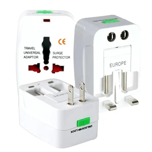 Universal Plug Adapter - Universal Travel Adapter Extension Multi Socket Wall Charger Adapter for EU, USA, ASIA, UK and Traveling from Anywhere, Essentials Travel Accessory - White Universal Plug Adapter - Universal Travel Adapter Extension Multi Socket Wall Charger Adapter for EU, USA, ASIA, UK and Traveling from Anywhere, Essentials Travel Accessory - White