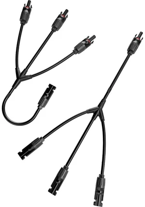 Solar Y Connectors 1 to 3 Solar Parallel Connectors, 1 Pair Solar Panel Branch, PV Adapter Cable, Wire Plug Tool Kit for RV, Camping, Off-Grid Power Systems (M/FFF and F/MMM) Solar Y Connectors 1 to 3 Solar Parallel Connectors, 1 Pair Solar Panel Branch, PV Adapter Cable, Wire Plug Tool Kit for RV, Camping, Off-Grid Power Systems (M/FFF and F/MMM)