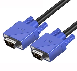 VGA Cable 5 Feet, 15 Pin DB15 1080P@60Hz Full HD Gold-Plated Shielded VGA, High Resolution VGA Male to Male Monitor Computer Adapter Cord, for TV Computer Projector-Blue VGA Cable 5 Feet, 15 Pin DB15 1080P@60Hz Full HD Gold-Plated Shielded VGA, High Resolution VGA Male to Male Monitor Computer Adapter Cord, for TV Computer Projector-Blue