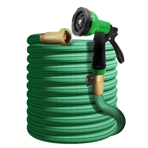 75ft Garden Hose with 10 Function Nozzle, Expandable, Lightweight & No-Kink, 3/4 inch Solid Brass Connectors, No-Burst Design for Watering, Washing Car, Green 75ft Garden Hose with 10 Function Nozzle, Expandable, Lightweight & No-Kink, 3/4 inch Solid Brass Connectors, No-Burst Design for Watering, Washing Car, Green