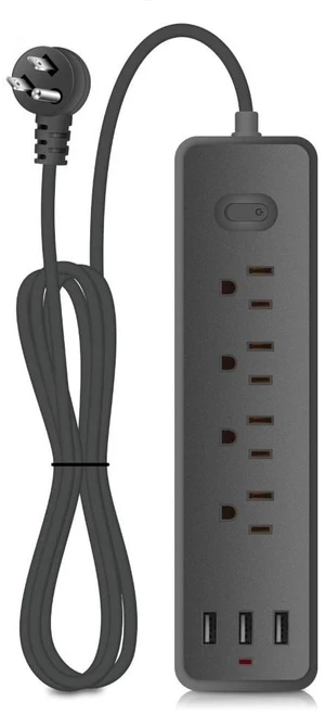 Surge Protector Power Strip with 4 AC Outlets and 3 USB Ports , 3.9FT Cord Overload Safety Extension Cord , Compact Design for Home,Black Surge Protector Power Strip with 4 AC Outlets and 3 USB Ports , 3.9FT Cord Overload Safety Extension Cord , Compact Design for Home,Black