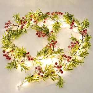 Christmas Garland with Light,Lighted Snowy Red Berries Holly Leaves Garland for Fireplace Mantle Indoor Outdoor Christmas Decoration 6.5FT Pre-lit Battery Operated Xmas String Lights 1 Pack Christmas Garland with Light,Lighted Snowy Red Berries Holly Leaves Garland for Fireplace Mantle Indoor Outdoor Christmas Decoration 6.5FT Pre-lit Battery Operated Xmas String Lights 1 Pack