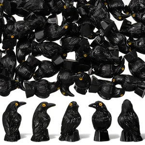 50 Pcs Halloween Miniature Crow Figurines Black Resin Ravens | Tiny Crow Decor with Yellow Eyes for Spooky Tables, Gothic Raven Figures for Medieval Theme, Micro Landscape Animal Decor 50 Pcs Halloween Miniature Crow Figurines Black Resin Ravens | Tiny Crow Decor with Yellow Eyes for Spooky Tables, Gothic Raven Figures for Medieval Theme, Micro Landscape Animal Decor
