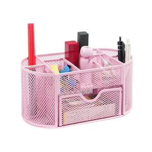 Desktop Organizer with Pencil Pen Holder and Accessories Offering 8 Compartments and 1 Drawer for Home, School and Office. (Cherry Blossom Pink) Desktop Organizer with Pencil Pen Holder and Accessories Offering 8 Compartments and 1 Drawer for Home, School and Office. (Cherry Blossom Pink)