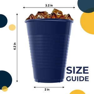 Party Solids 12 Oz Navy Plastic Cups For Party Supplies 50 Pack | Navy Disposable Cups Plastic | Disposable Drinkware For Parties, Events & Everyday Party Solids 12 Oz Navy Plastic Cups For Party Supplies 50 Pack | Navy Disposable Cups Plastic | Disposable Drinkware For Parties, Events & Everyday