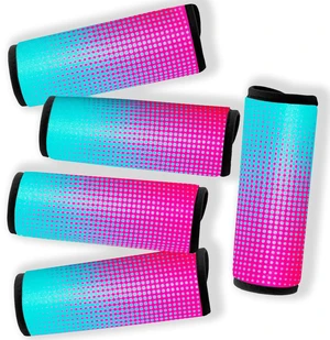 5 Pack Neoprene Luggage Handle Wraps Bright Luggage Tags/Identifiers/Marker/Grips Travel Accessories for Airplane/Flying/Luggage (Gradient Dot) 5 Pack Neoprene Luggage Handle Wraps Bright Luggage Tags/Identifiers/Marker/Grips Travel Accessories for Airplane/Flying/Luggage (Gradient Dot)