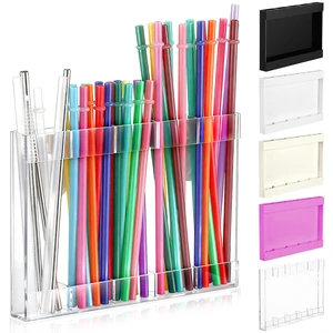 Acrylic Straw Holder for Cabinet Door,Classic,Large,Transparent | 9.5" Straw Storage Organizer with Double Sided Adhesive Tape Reusable Kitchen Accessories Container for Counter Cupboard Acrylic Straw Holder for Cabinet Door,Classic,Large,Transparent | 9.5" Straw Storage Organizer with Double Sided Adhesive Tape Reusable Kitchen Accessories Container for Counter Cupboard
