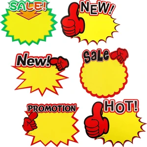 60 Pcs Starburst Sale Tags 6.3 Inches X 5.5 in, Price Burst Retail | 6 Designs with SALE NEW HOT Text, Writable Area for Pricing, Garage Yard Clearance Events, Display Signs for Retail Shops 60 Pcs Starburst Sale Tags 6.3 Inches X 5.5 in, Price Burst Retail | 6 Designs with SALE NEW HOT Text, Writable Area for Pricing, Garage Yard Clearance Events, Display Signs for Retail Shops