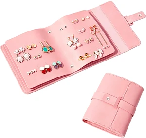 Earring Holder Organizer Book for Travel, 42 Pairs Stud Earrings Organizer with Staggered Holes & Snap, Waterproof PU Leather Earring Storage Case Portable Earrings Book for Women Girls - Pink Earring Holder Organizer Book for Travel, 42 Pairs Stud Earrings Organizer with Staggered Holes & Snap, Waterproof PU Leather Earring Storage Case Portable Earrings Book for Women Girls - Pink