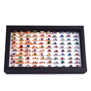 Jewelry Rings Display Tray Velvet 100 Slot Case Box Jewelry Storage Box | Ring Box Holder Organizer with Glass Lid,100 Slots ,Earring Necklace Storage Tray,Black Color Jewelry Rings Display Tray Velvet 100 Slot Case Box Jewelry Storage Box | Ring Box Holder Organizer with Glass Lid,100 Slots ,Earring Necklace Storage Tray,Black Color