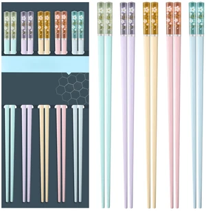 5 Pairs Fiberglass Chopsticks Reusable Dishwasher Safe, Non-Slip | Food-Safe, Heat-Resistant Chinese/Japanese Chop Sticks Idea for Ramen and Sushi, Sakura Colorful- 9.63 inch/24.3cm 5 Pairs Fiberglass Chopsticks Reusable Dishwasher Safe, Non-Slip | Food-Safe, Heat-Resistant Chinese/Japanese Chop Sticks Idea for Ramen and Sushi, Sakura Colorful- 9.63 inch/24.3cm