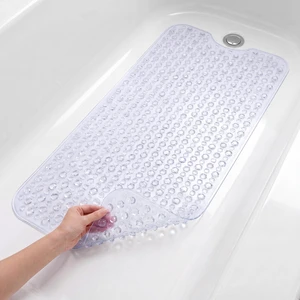 Bath Tub Shower Mat, Clear Non Slip Mat, 16x40 Inch | Machine Washable, Strong Suction Cups, Drain Holes, Non-Slip Grip, Soft Comfort, Safe For The Whole Family Bath Tub Shower Mat, Clear Non Slip Mat, 16x40 Inch | Machine Washable, Strong Suction Cups, Drain Holes, Non-Slip Grip, Soft Comfort, Safe For The Whole Family