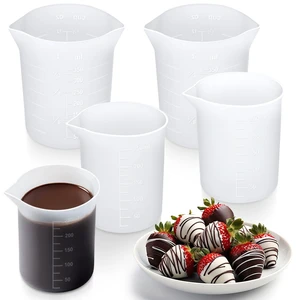 Silicone Cups for Melting Chocolate, 4Pcs 250ml & 350ml | Silicone Measuring Cups with Pour Spout, Chocolate Molds for Cake Pops, Cakesicles, Strawberries Baking Supplies Silicone Cups for Melting Chocolate, 4Pcs 250ml & 350ml | Silicone Measuring Cups with Pour Spout, Chocolate Molds for Cake Pops, Cakesicles, Strawberries Baking Supplies