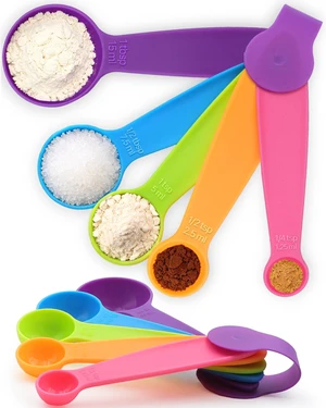 Measuring Spoons Set of 5, Fade-Proof Markings, Color Coded Plastic Measuring Spoons Set of 5, Fade-Proof Markings, Color Coded Plastic
