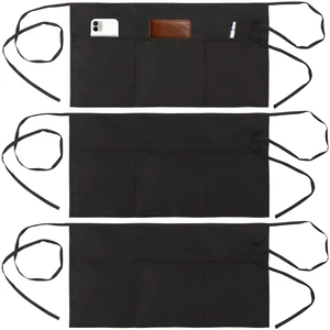 3 Pack Server Aprons for Women with 3 Pocket, Waitress Short Apron, Black | Work Apron for Restaurant Waiter Baristas Waist, BartendersAccessories Supplies, Cooking Kitchen Chef Cleaning Smock for Men 3 Pack Server Aprons for Women with 3 Pocket, Waitress Short Apron, Black | Work Apron for Restaurant Waiter Baristas Waist, BartendersAccessories Supplies, Cooking Kitchen Chef Cleaning Smock for Men