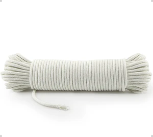 100ft 3/16" Clothesline White Braided Cotton Rope Strong for Crafts Laundry | Soft Cotton Cord with Synthetic Core for Clothes Line OutdoorsCamping Macramé Gentle Grip Secure Knot Smooth Weave UV-safe 100ft 3/16" Clothesline White Braided Cotton Rope Strong for Crafts Laundry | Soft Cotton Cord with Synthetic Core for Clothes Line OutdoorsCamping Macramé Gentle Grip Secure Knot Smooth Weave UV-safe