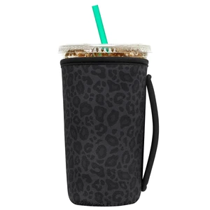 Insulated Neoprene Cup Sleeve for Iced Coffee & Cold Soda Reusable & Sweatproof, Keeps Drinks Cold Longer, Coffee Coolie for Hot & Iced Drinks (Black Leopard Print, Large: 32oz) Insulated Neoprene Cup Sleeve for Iced Coffee & Cold Soda Reusable & Sweatproof, Keeps Drinks Cold Longer, Coffee Coolie for Hot & Iced Drinks (Black Leopard Print, Large: 32oz)