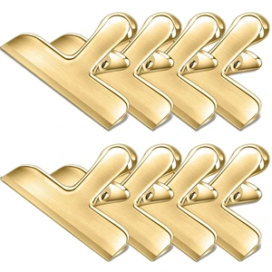 Bag Clips, 8 Pack Chip Clips Heavy Duty Snack Bread Coffee Clip, Air Tight Seal Food Clip Large Clamp Office Paper Clamps for Food Packages, Kitchen, Office, Home, Fridge Gold Bag Clips, 8 Pack Chip Clips Heavy Duty Snack Bread Coffee Clip, Air Tight Seal Food Clip Large Clamp Office Paper Clamps for Food Packages, Kitchen, Office, Home, Fridge Gold