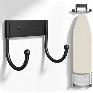 Ironing Board Hanger Wall Mount, 5 Inch Iron Board Holder for Laundry Room Storage, Space Saving Wall Hanger for Ironing Board, Black Ironing Board Hanger Wall Mount, 5 Inch Iron Board Holder for Laundry Room Storage, Space Saving Wall Hanger for Ironing Board, Black