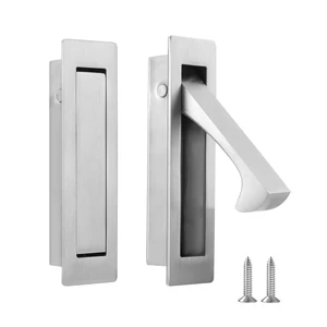 Pocket Door Pull Handle, Door Edge Pull, Brushed Steel, 1 Pack | Stainless Steel Pocket Door Latch Hardware Recessed Sliding Door Pulls Invisible Flush Finger Pull Hidden Door Handle Pocket Door Pull Handle, Door Edge Pull, Brushed Steel, 1 Pack | Stainless Steel Pocket Door Latch Hardware Recessed Sliding Door Pulls Invisible Flush Finger Pull Hidden Door Handle