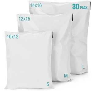 3 Size Poly Mailers 30 Pcs, Self-sealing Shipping Packaging Bags | Includes Size 10x12, 12x15, 14x16, Shipping Envelopes, Poly Bags for Shipping 3 Size Poly Mailers 30 Pcs, Self-sealing Shipping Packaging Bags | Includes Size 10x12, 12x15, 14x16, Shipping Envelopes, Poly Bags for Shipping