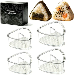 4PCS Clear Large Onigiri Press &Triangle Rice Ball Mold for Sushi Non-Stick, BPA-Free, Sushi Mold for Bento Boxes and Lunches 4PCS Clear Large Onigiri Press &Triangle Rice Ball Mold for Sushi Non-Stick, BPA-Free, Sushi Mold for Bento Boxes and Lunches