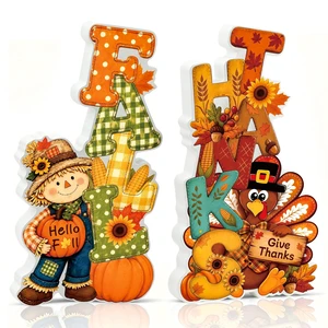 Fall Thanksgiving Table Decor 2 PCS Wooden Fall Scarecrow Turkey Decor | Cute Fall Decorations for Home Office Tiered Tray Mantel Shelf Rustic Farmhouse Pumpkins Thanksgiving Centerpieces for Table Fall Thanksgiving Table Decor 2 PCS Wooden Fall Scarecrow Turkey Decor | Cute Fall Decorations for Home Office Tiered Tray Mantel Shelf Rustic Farmhouse Pumpkins Thanksgiving Centerpieces for Table