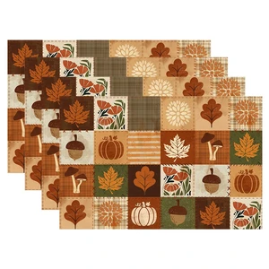 Plaid Pumpkin Maple Leaves Fall Placemats Set of 4 | 12x18 Inch Autumn Thanksgiving Seasonal Holiday Table Mats for Party Kitchen Dining Decoration Rust Plaid Pumpkin Maple Leaves Fall Placemats Set of 4 | 12x18 Inch Autumn Thanksgiving Seasonal Holiday Table Mats for Party Kitchen Dining Decoration Rust