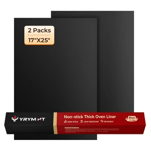 Oven Liners for Bottom of Oven, 2 Pack 17X25" Oven Liner | Non-Stick Reusable Oven Liner, Easy to Clean & Heat Resistant Oven Mat for Electric, Gas, Toaster Oven, Microwave & BBQ Grill Oven Liners for Bottom of Oven, 2 Pack 17X25" Oven Liner | Non-Stick Reusable Oven Liner, Easy to Clean & Heat Resistant Oven Mat for Electric, Gas, Toaster Oven, Microwave & BBQ Grill