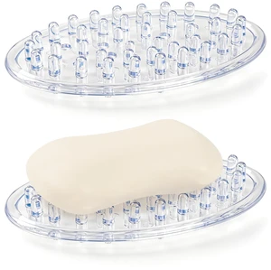 2 Pieces Clear Plastic Bar Soap Holder Tray with Holes, Soap Saver Holder for Bathroom Counter, Shower Stall & Kitchen 2 Pieces Clear Plastic Bar Soap Holder Tray with Holes, Soap Saver Holder for Bathroom Counter, Shower Stall & Kitchen