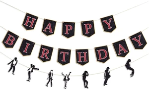 Cool Pop Happy Birthday Banner Glitter Black and Red Jazz Dance Birthday Decorations Pop Music Dancing Anniversary Party Supplies Cool Pop Happy Birthday Banner Glitter Black and Red Jazz Dance Birthday Decorations Pop Music Dancing Anniversary Party Supplies