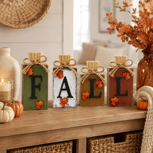 Fall Decorations for Home, 4Pcs Vintage Wooden Autumn Thanksgiving Fall Decor for Table Indoor Home Office Farmhouse Kitchen Room Bedroom Mantel Tiered Tray Rustic Wood Signs (FALL-2) Fall Decorations for Home, 4Pcs Vintage Wooden Autumn Thanksgiving Fall Decor for Table Indoor Home Office Farmhouse Kitchen Room Bedroom Mantel Tiered Tray Rustic Wood Signs (FALL-2)
