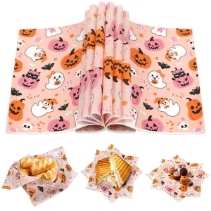 150 Pack Halloween Wax Paper Sheets for Food, Pink Ghost Pumpkin Greaseproof Wrapping Deli Parchment Baking Paper for Sandwich Cookies Picnic Oilproof Basket Liners Halloween Kicthen Supplies 150 Pack Halloween Wax Paper Sheets for Food, Pink Ghost Pumpkin Greaseproof Wrapping Deli Parchment Baking Paper for Sandwich Cookies Picnic Oilproof Basket Liners Halloween Kicthen Supplies