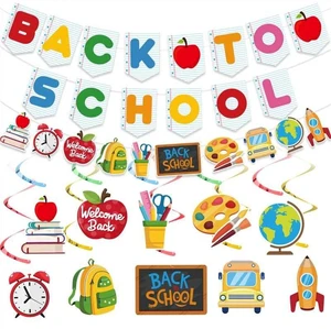 Back to School Decorations, Pre-Strung Happy First Day of School Banner | Back To School Garland Backdrop Hanging Classroom Decor for Classroom, Home, Teacher Office, Photo Backdrop Back to School Decorations, Pre-Strung Happy First Day of School Banner | Back To School Garland Backdrop Hanging Classroom Decor for Classroom, Home, Teacher Office, Photo Backdrop