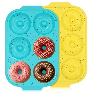 Silicone Donut Pan with Metal Frame for Baking(2 Pcs) | BPA Free, Dishwasher Safe, Oven and Microwave Safe, Easy to Clean,for Healthy Baked Donuts, Bagels & Onion Rings Silicone Donut Pan with Metal Frame for Baking(2 Pcs) | BPA Free, Dishwasher Safe, Oven and Microwave Safe, Easy to Clean,for Healthy Baked Donuts, Bagels & Onion Rings
