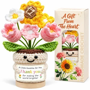 Thank You Gifts for Women, Appreciation Gifts for Coworker Friend Teachers Nurse Boss, Employee Retirement Farewell Christmas Gifts, Positive Emotional Support Crochet Flower Home Office Desk Decor Thank You Gifts for Women, Appreciation Gifts for Coworker Friend Teachers Nurse Boss, Employee Retirement Farewell Christmas Gifts, Positive Emotional Support Crochet Flower Home Office Desk Decor
