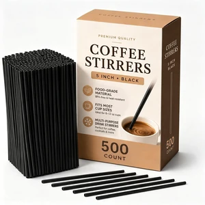 Coffee Stirrers 500 Count, 5 Inch Disposable Plastic Stir Sticks for Coffee & Drinks, Food-Grade Stirrers for Office, Coffee Bar, Restaurant, Home, Party Supplies Coffee Stirrers 500 Count, 5 Inch Disposable Plastic Stir Sticks for Coffee & Drinks, Food-Grade Stirrers for Office, Coffee Bar, Restaurant, Home, Party Supplies