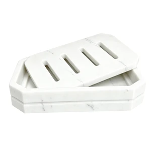 Drainable Soap Dish, Double Layer Resin Soap Holder with Marble-Look, Non-Slip Silicone Feet Soap Saver for Bathroom Drainable Soap Dish, Double Layer Resin Soap Holder with Marble-Look, Non-Slip Silicone Feet Soap Saver for Bathroom