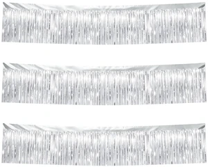 Silver Streamers Table Skirt Tinsel 3 Packs 36 Feet Metallic Foil Fringe Garland Wall Ceiling Hanging Fringe Banners Backdrop for Wedding Birthday Party Decoration Halloween Christmas New Year Silver Streamers Table Skirt Tinsel 3 Packs 36 Feet Metallic Foil Fringe Garland Wall Ceiling Hanging Fringe Banners Backdrop for Wedding Birthday Party Decoration Halloween Christmas New Year