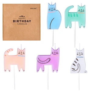 5-Pack Cat Birthday Candles - Cute Kitten Shaped Cake Toppers for Pet Birthdays, Meow Day Parties, & Kitty Lovers 5-Pack Cat Birthday Candles - Cute Kitten Shaped Cake Toppers for Pet Birthdays, Meow Day Parties, & Kitty Lovers