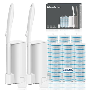 2 Pack Disposable Toilet Brush with 60 Refills, 2026 Upgrade Wall Mounted Toilet Bowl Cleaner Wand Kit and Holder, Bathroom Cleaning Supplies, Toilet Scrubber Disposable Heads 2 Pack Disposable Toilet Brush with 60 Refills, 2026 Upgrade Wall Mounted Toilet Bowl Cleaner Wand Kit and Holder, Bathroom Cleaning Supplies, Toilet Scrubber Disposable Heads